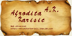 Afrodita Karišić vizit kartica